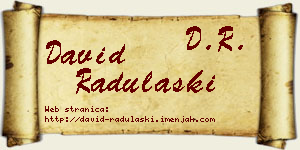 David Radulaški vizit kartica